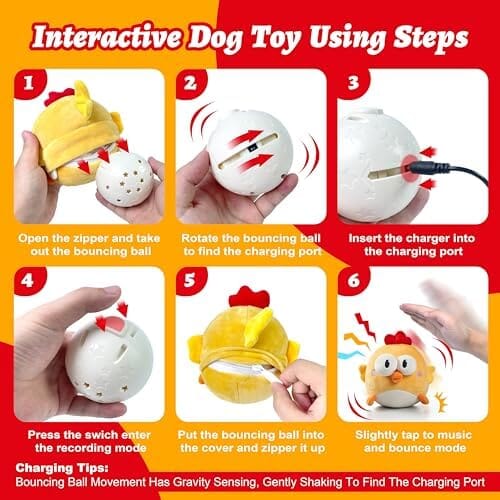 Dog Toys to Keep Them Busy Jumping Music Mode(Chick) Toys Pet Clever