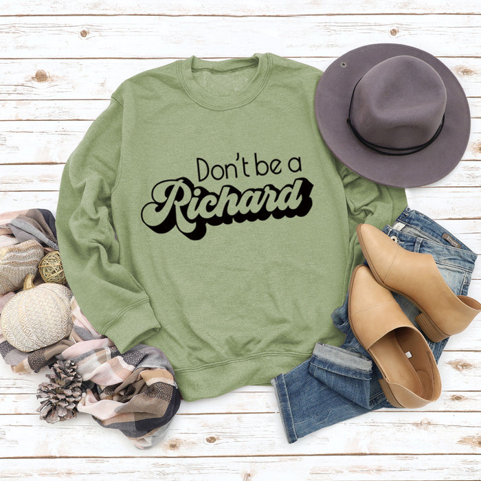 Olive sweater (black font) / S