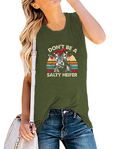 Don't Be a Salty Heifer Tank Top for Women Funny Cow Shirt