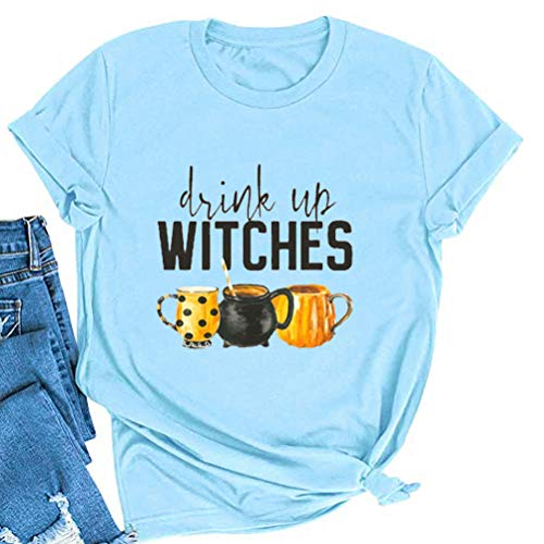 Drink Up Witches T-Shirt for Women Halloween Shirt