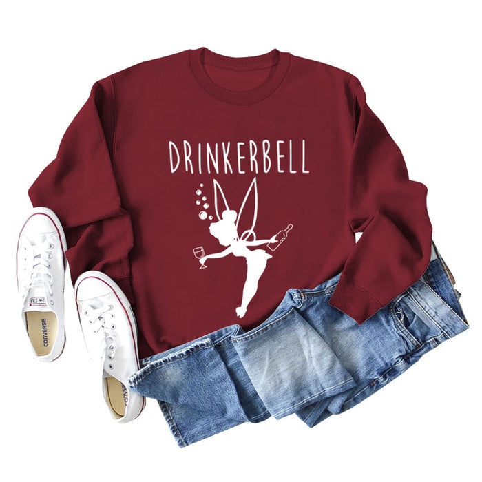 Wine red sweater (white font) / S