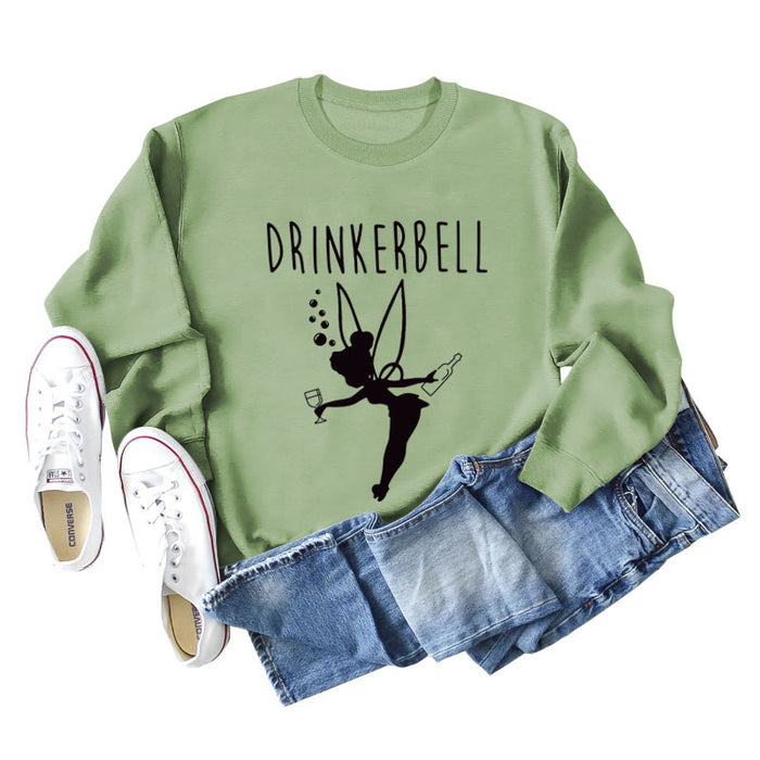 Olive green sweater (black font) / S