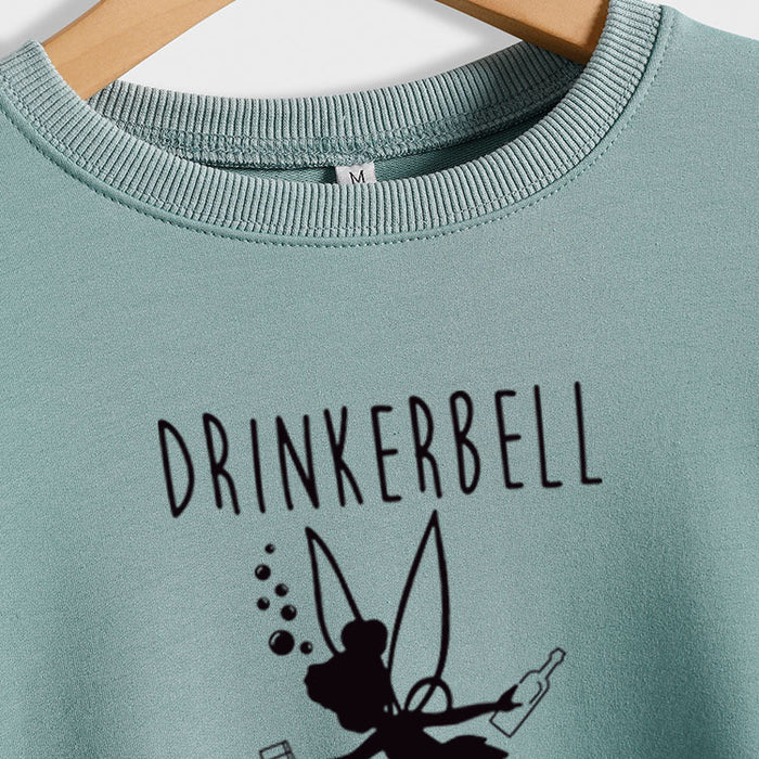 DRINKERBELL Beauty Letters Printed Long-sleeved Large Size Sweater Women