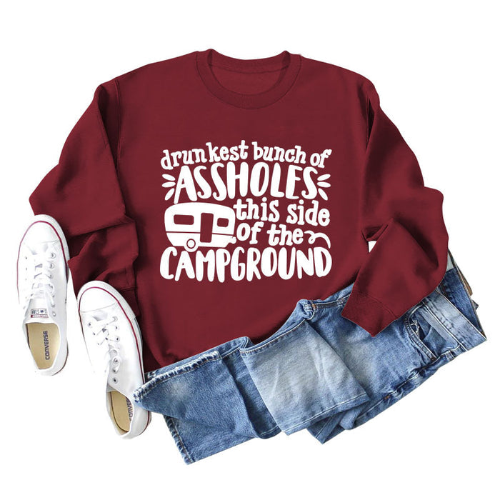 Wine red sweater (white font) / S