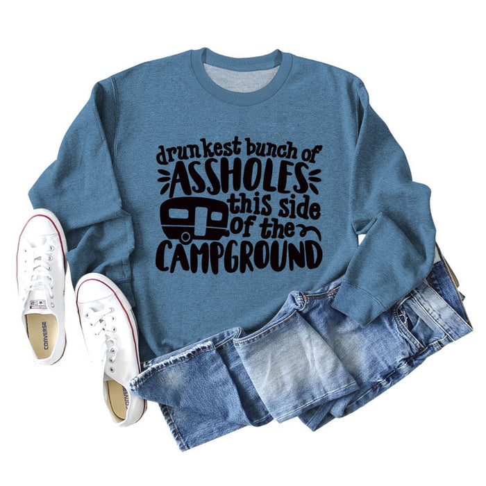 Blue sweater (black font) / S