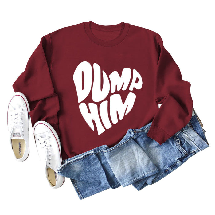 Wine red sweater (white font) / S