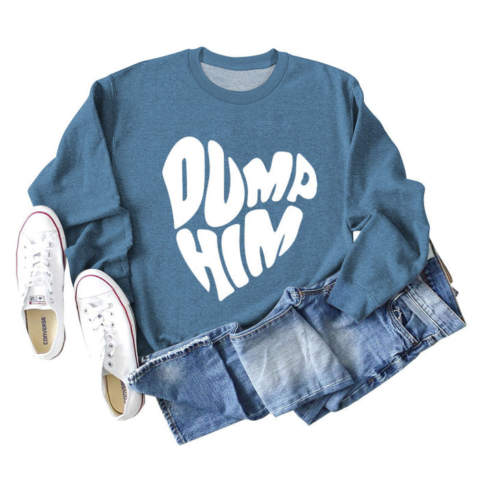 Blue sweater (white font) / S