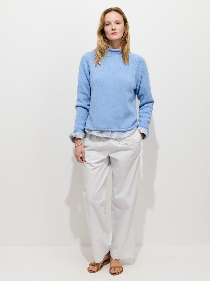Eastport Rollneck in Cotton - Bel Air Blue