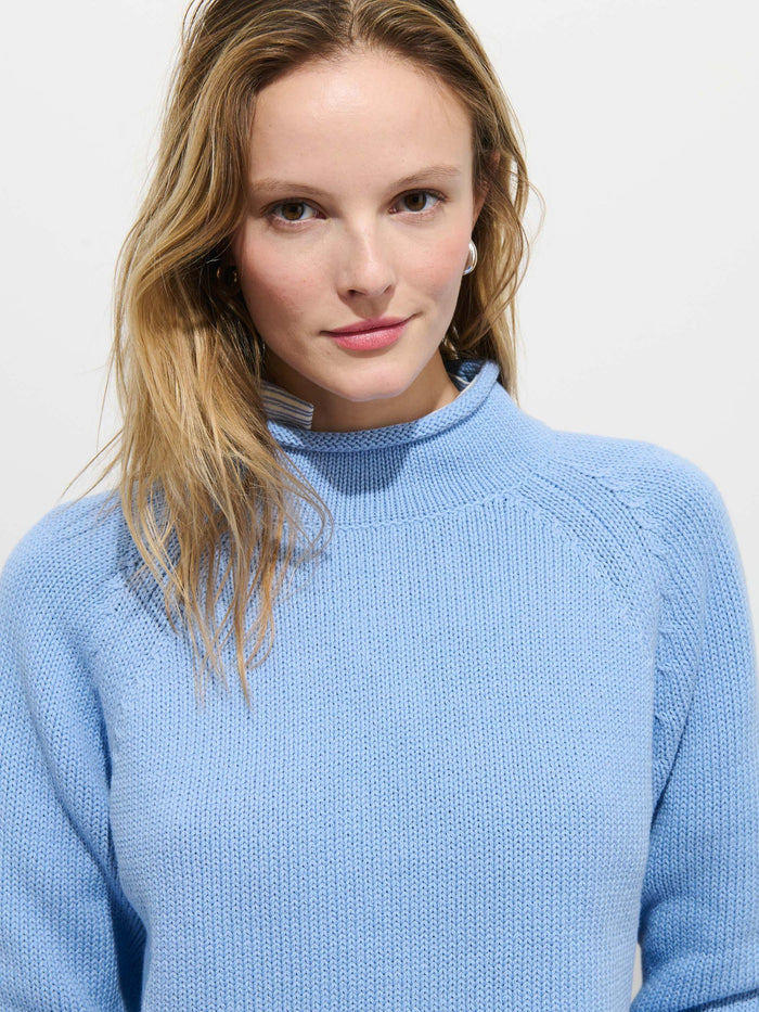 Eastport Rollneck in Cotton - Bel Air Blue