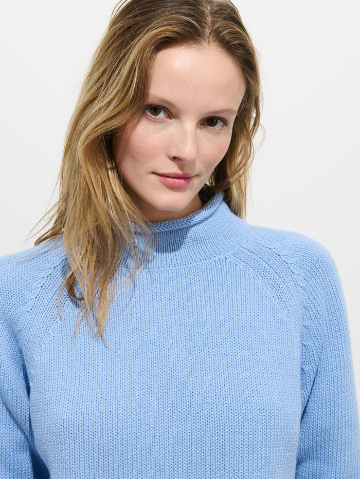 Eastport Rollneck in Cotton - Bel Air Blue