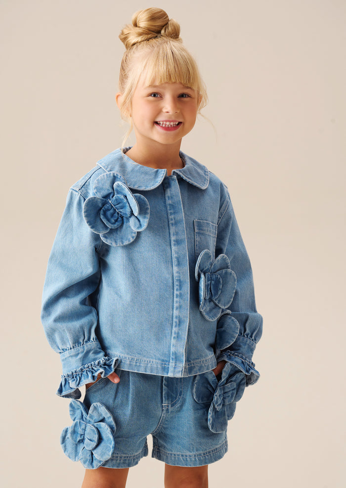 Eden 3D Flower Denim Shirt