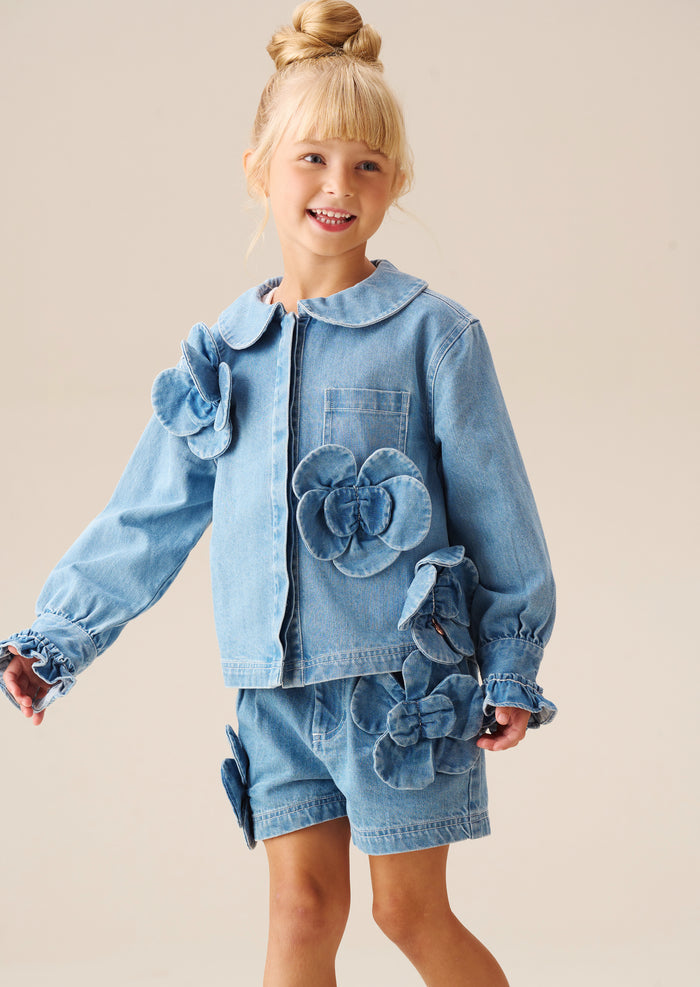 Eden 3D Flower Denim Shirt