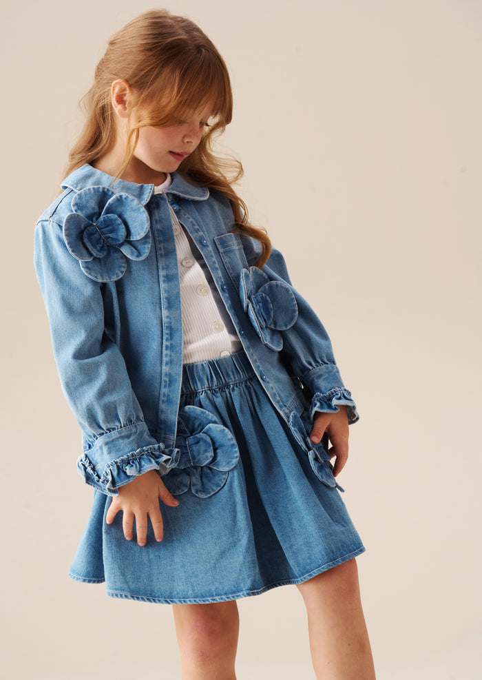 Eden 3D Flower Denim Shirt