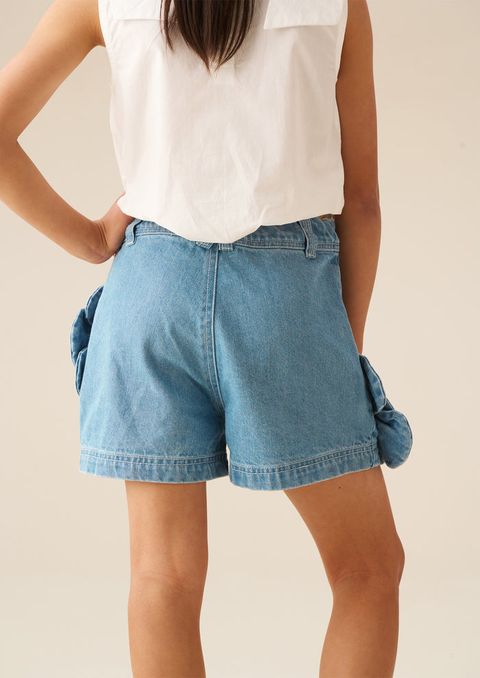 Eden 3D Flower Denim Shorts