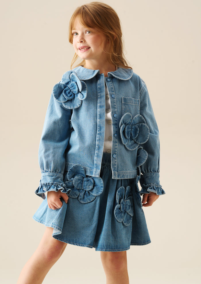 Eden 3D Flower Denim Skirt
