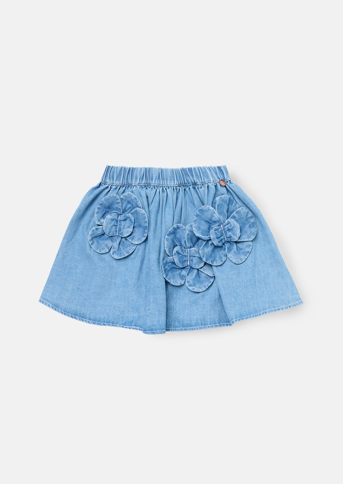 Eden 3D Flower Denim Skirt