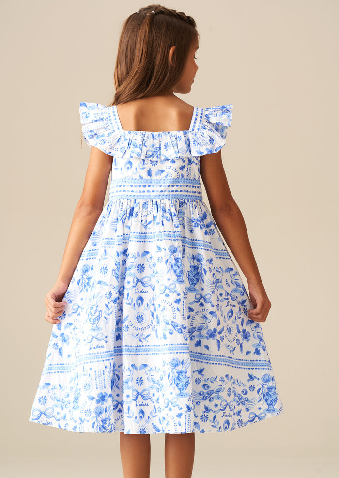 Ellery Print Ruffle Sleeve Dress