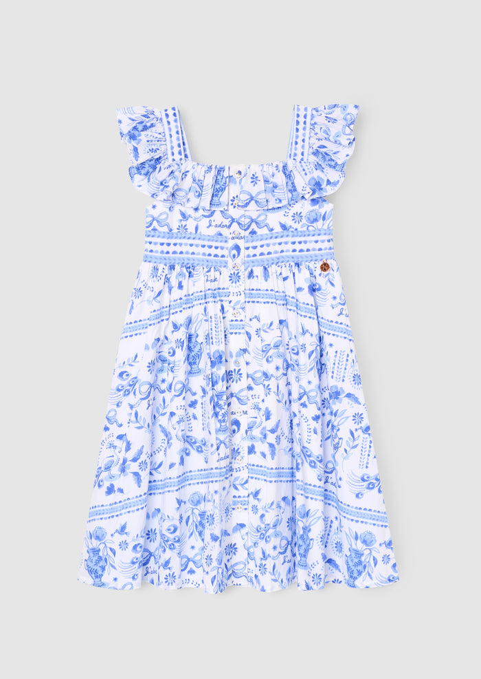 Ellery Print Ruffle Sleeve Dress