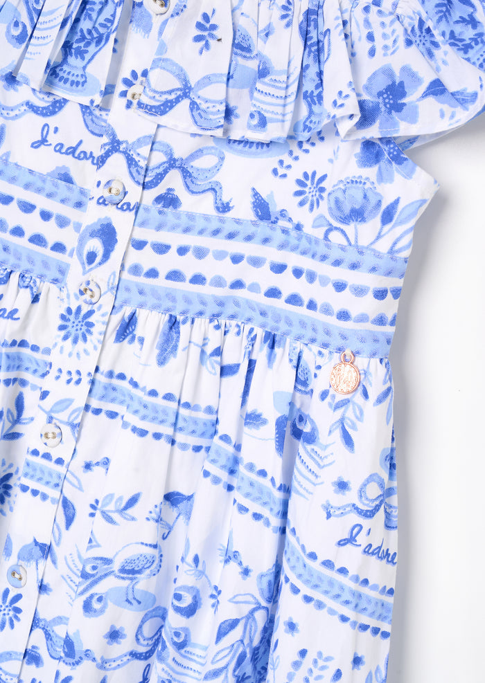 Ellery Print Ruffle Sleeve Dress