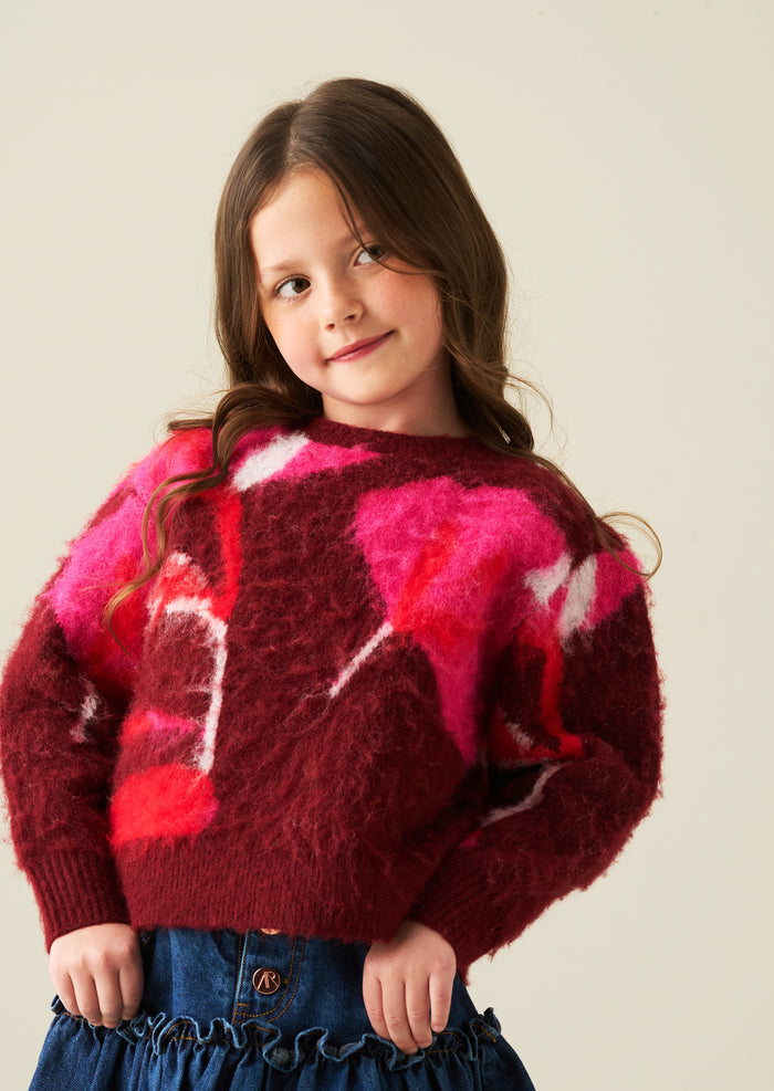 Ellie Flower Brushed Knit Jumper