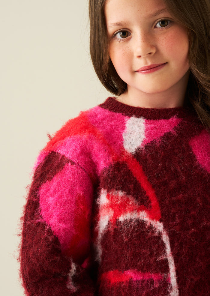 Ellie Flower Brushed Knit Jumper