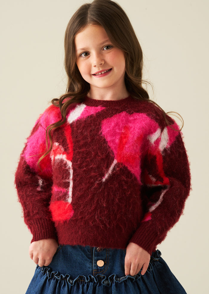 Ellie Flower Brushed Knit Jumper