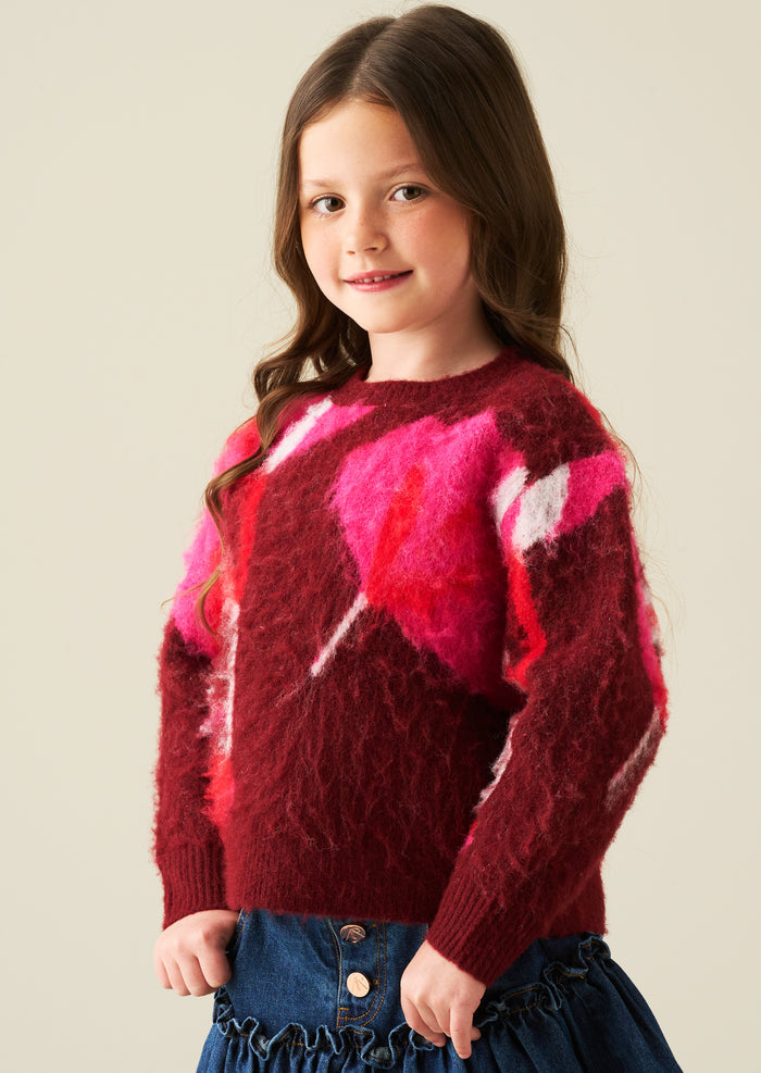 Ellie Flower Brushed Knit Jumper