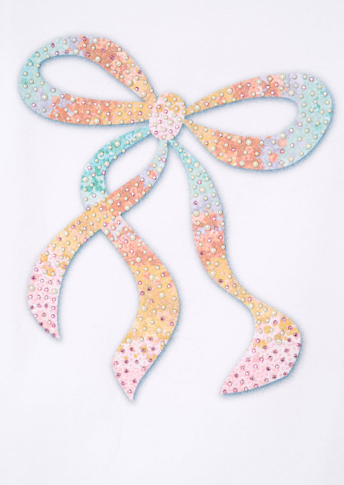Elodie Sequin Bow Puff Sleeve Top