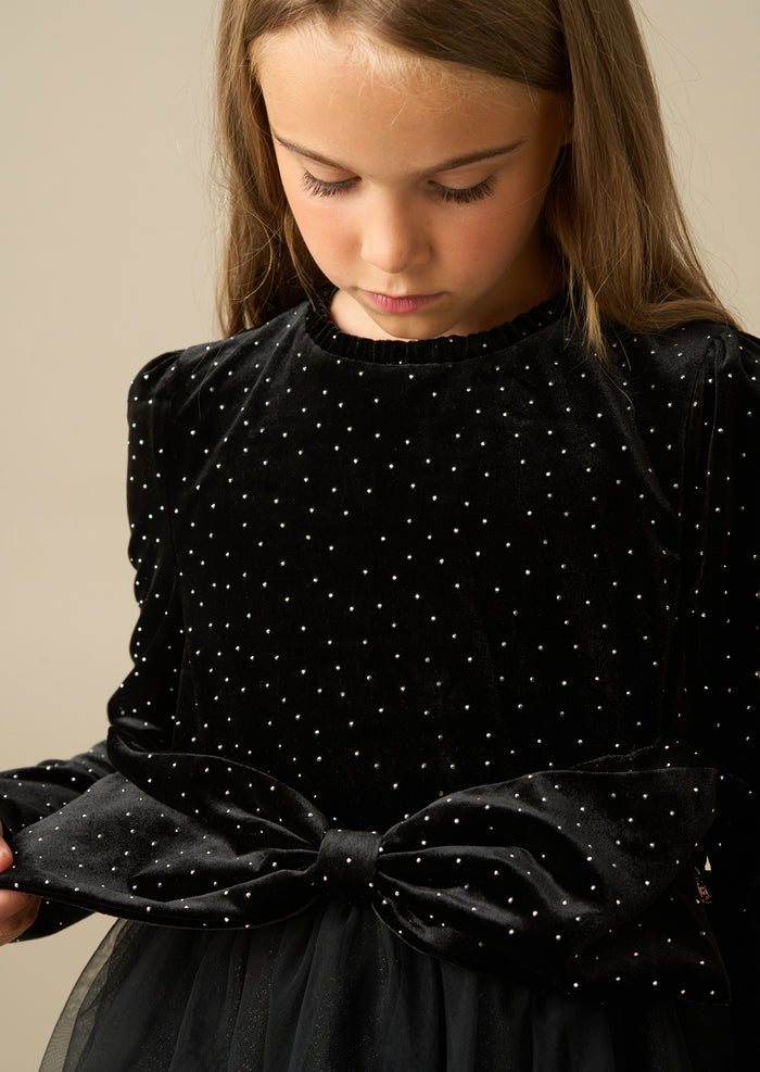 Elsie Black Velvet Tulle Dress