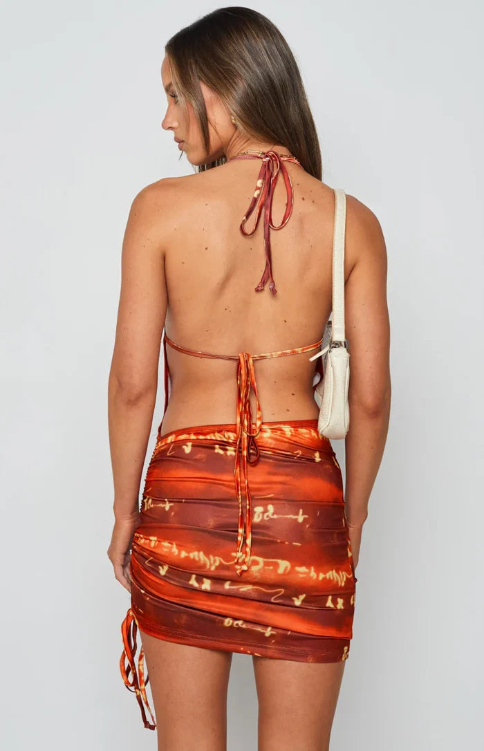 Elysha Halter Mini Dress Red