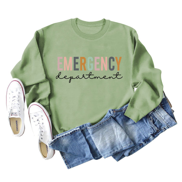 Olive green sweater (black word color picture) / S