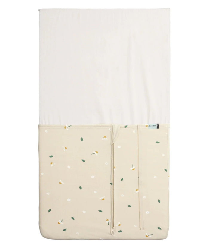 Beige floral sleeping bag part of Ergopouch HugMe Blanket for toshi baby romper fun
