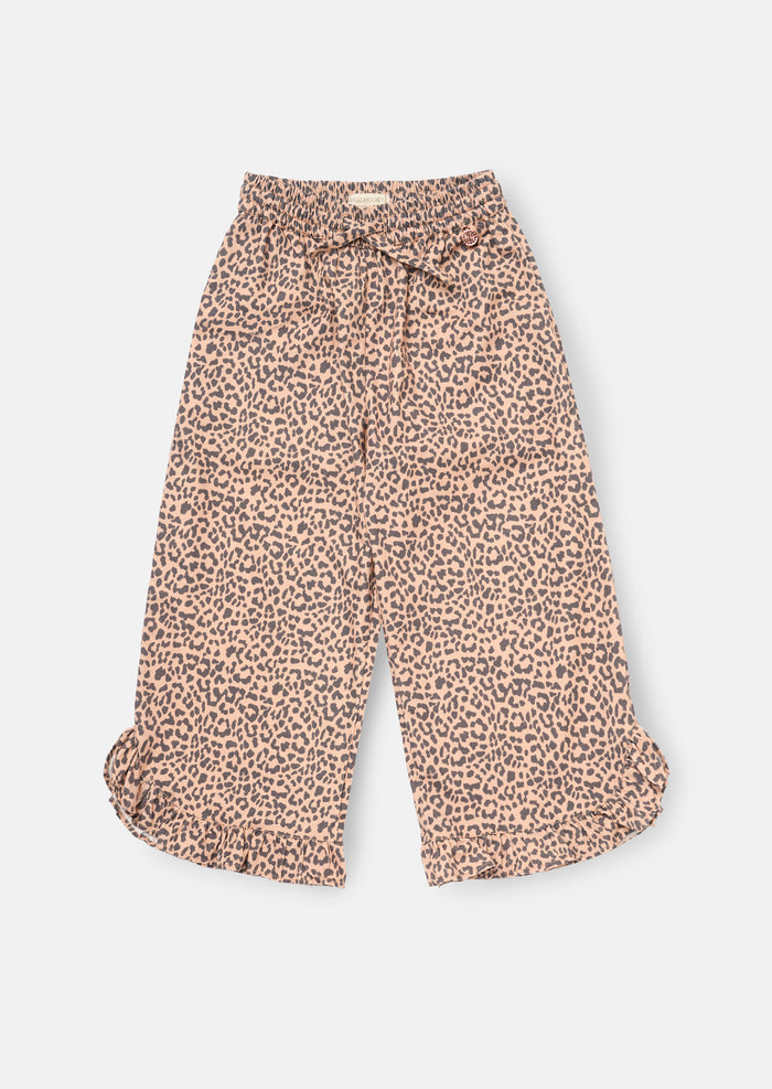Erika Leopard Frill Hem Trousers