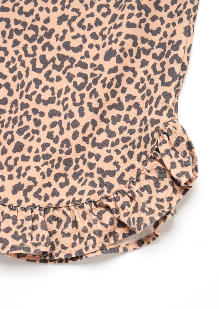 Erika Leopard Frill Hem Trousers