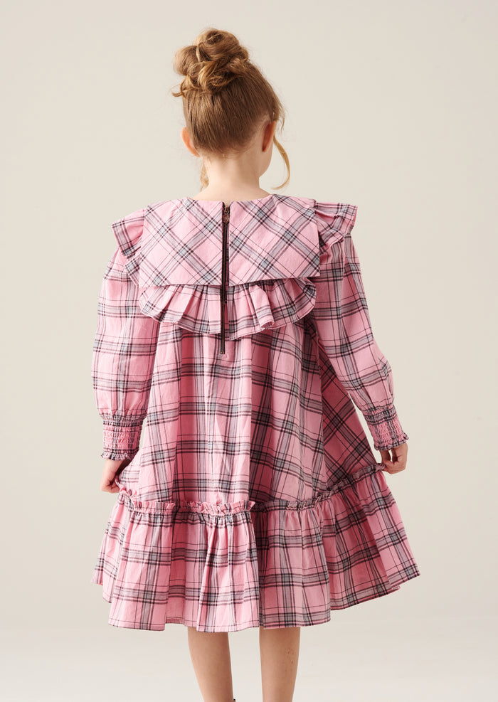 Etta Check Ruffle Yoke Dress