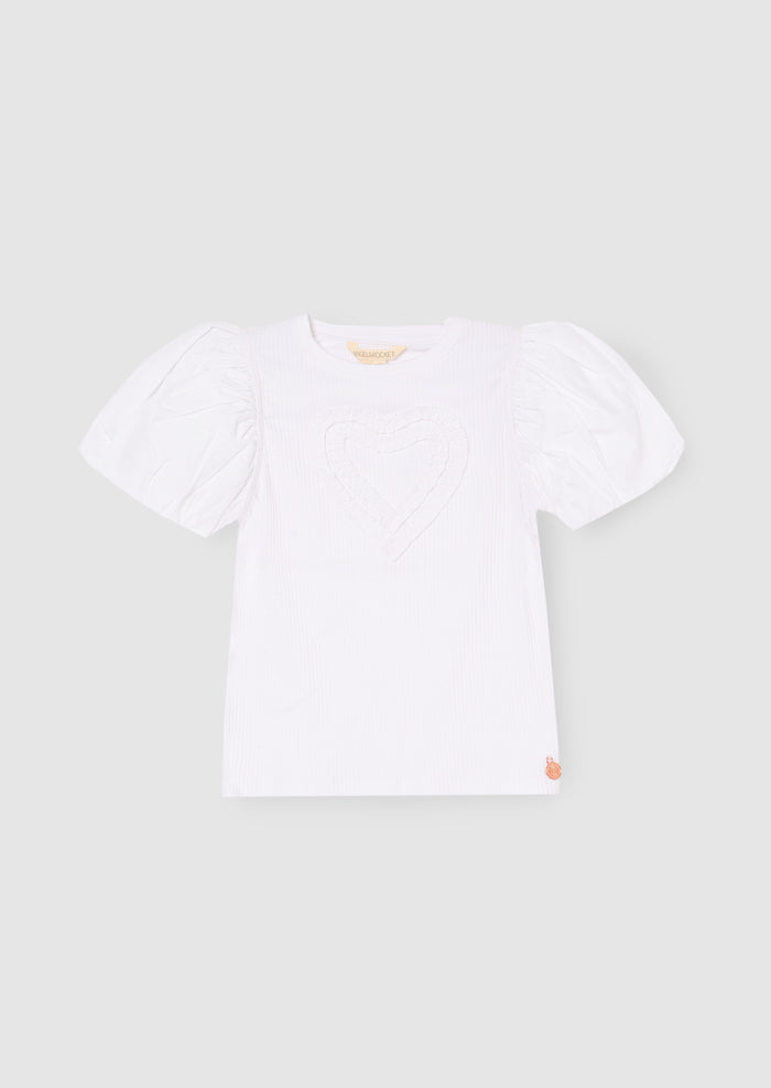 Eve Ruffle Heart Puff Sleeve Tee