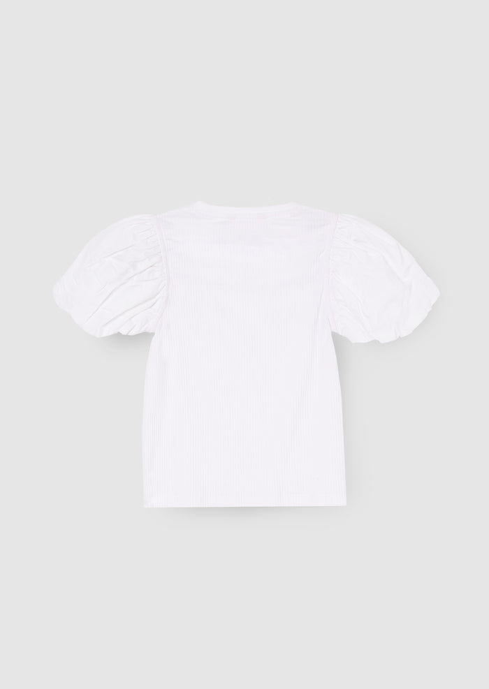 Eve Ruffle Heart Puff Sleeve Tee