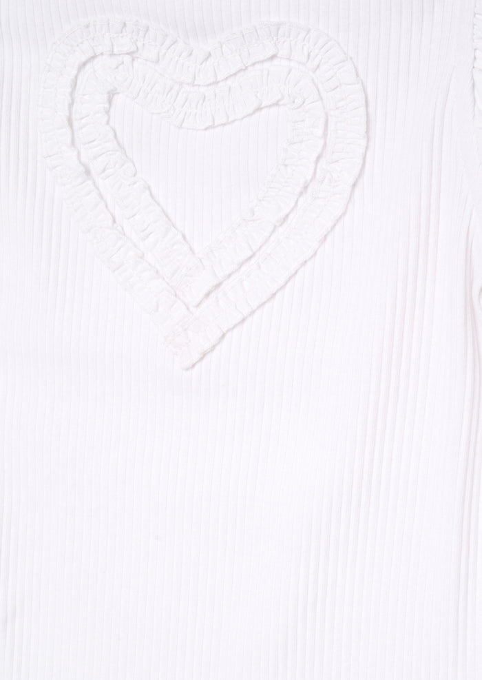 Eve Ruffle Heart Puff Sleeve Tee