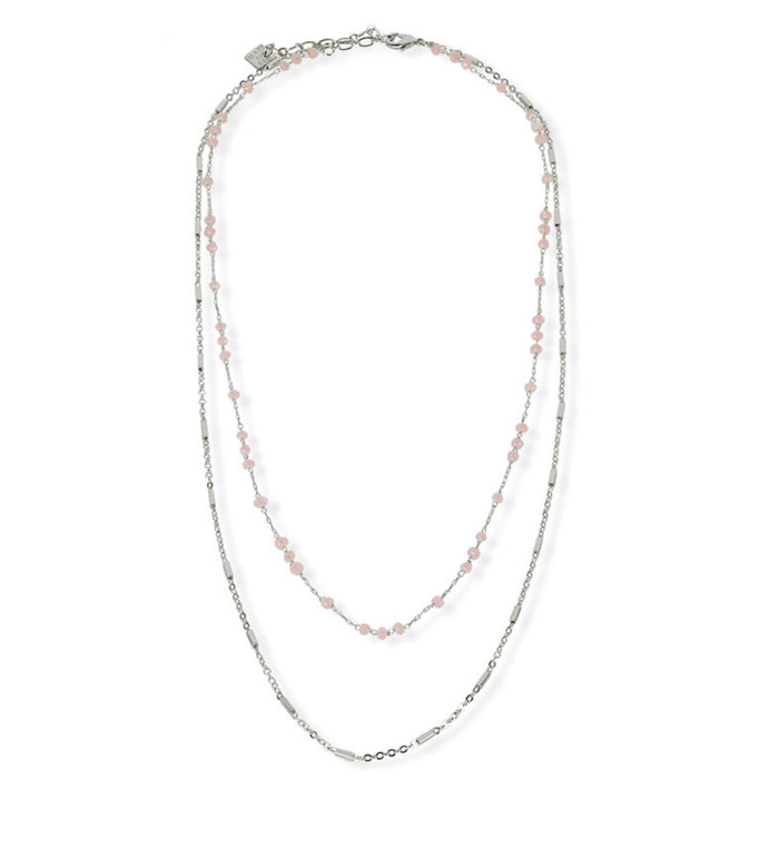 FAB THE BAILEY DOUBLE LAYERED GLASS CRYSTAL NECKLACE