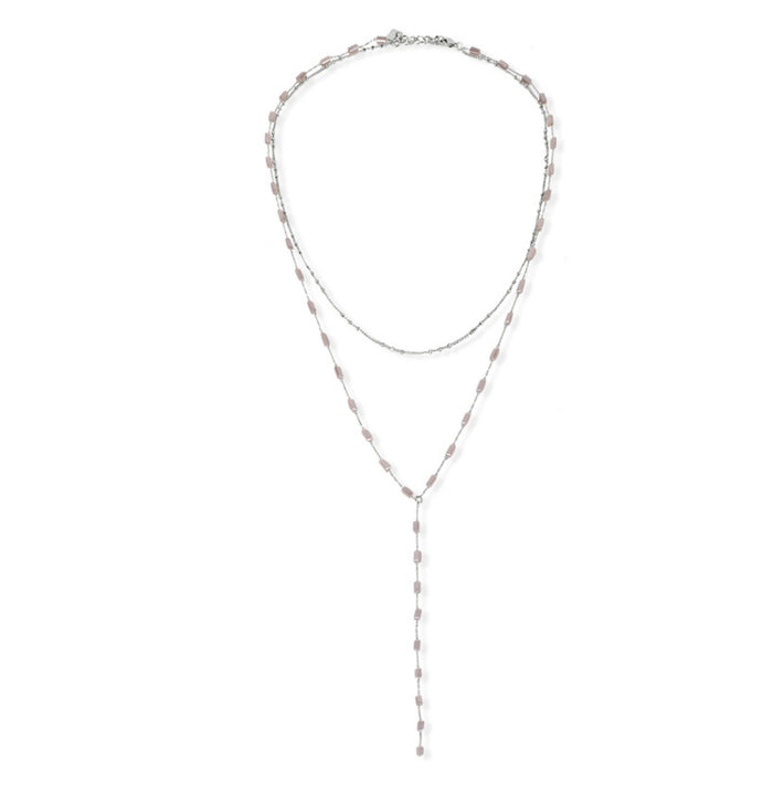 FAB THE RILEY FEARLESS DOUBLE LAYERED GLASS NECKLACE
