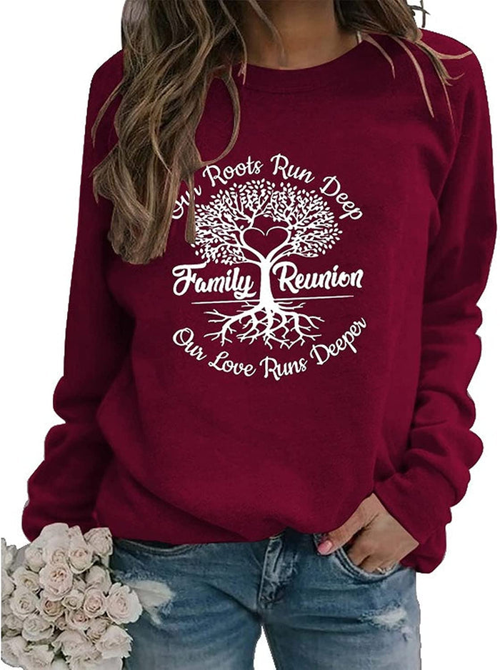 Family Reunion Sweatshirt Women Roots Run Deep Family Tree Shirt
