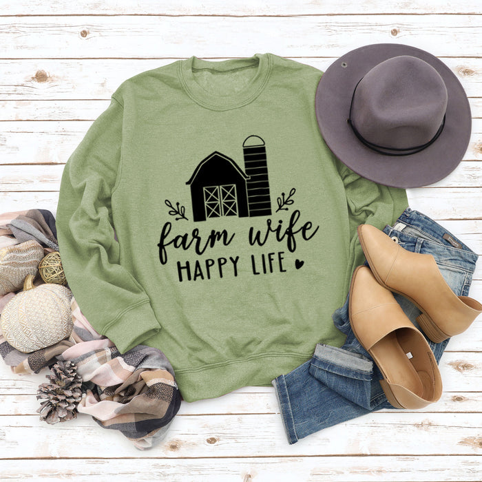 Olive sweater (black font) / S