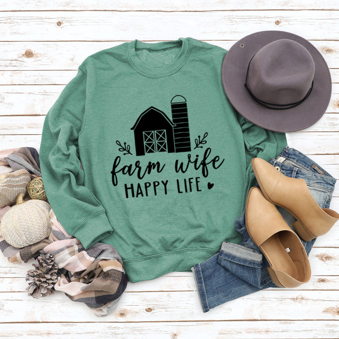 Light green sweater (black font) / S