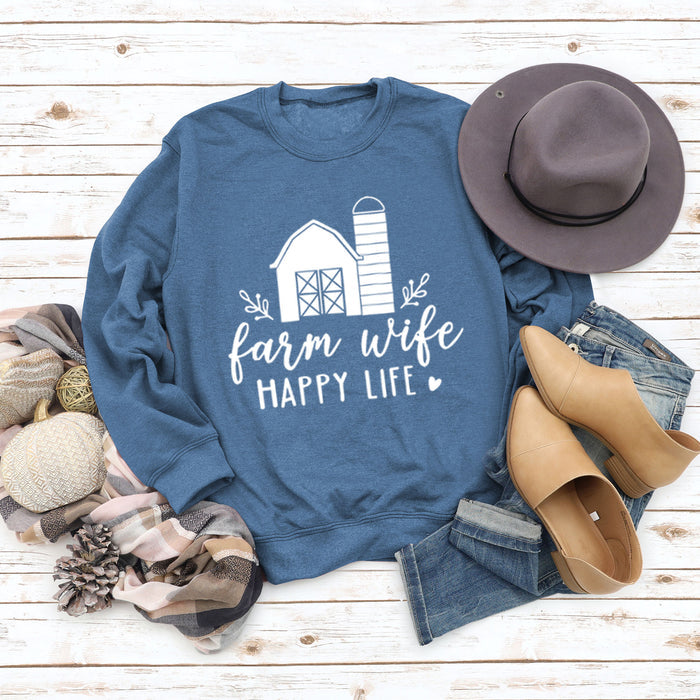 Blue sweater (white font) / S
