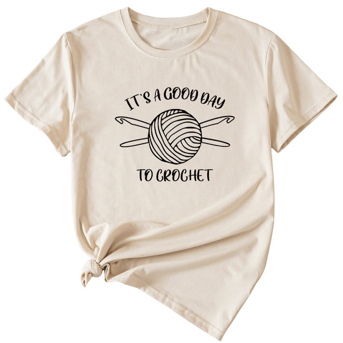 Fashion It's A Good Day Woolen Funny Pattern Women's Short Sleeve T-shirt