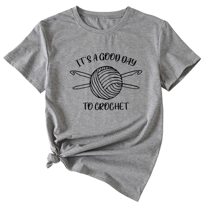 Fashion It's A Good Day Woolen Funny Pattern Women's Short Sleeve T-shirt