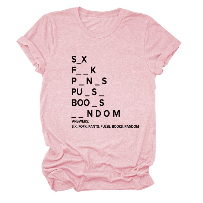Pink (black font) / S
