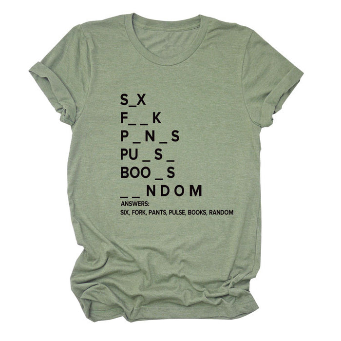Olive green (black font) / S