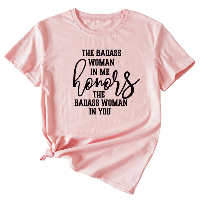 Pink (black font) / S