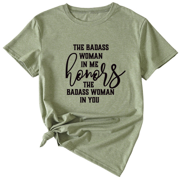Fashion Women's T-Shirt The BADASS WOMAN Short Sleeve